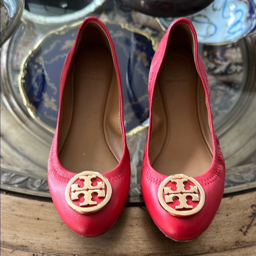 Tory Burch Red Ballet Flats